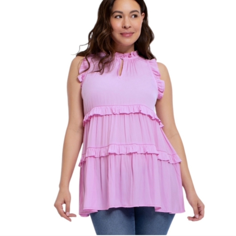 NWT Destination Maternity Tiered Sleeveless Top